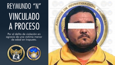 La Unidad Especializada en Combate a la Trata de Personas y Corrupción de Menores logra detención de inculpado por violación de una menor de edad.