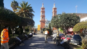 Sanitizan Centro de Ocampo