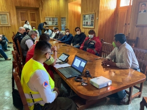 Sesiona Consejo Municipal de Protección Civil de San Felipe luego de los sismos registrados en el municipio.