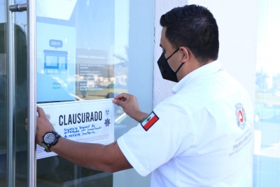 EN SMA;  CLAUSURAN BANCO  BBVA POR INCUMPLIMIENTO DE MEDIDAS SANITARIAS ANTE EL COVID-19